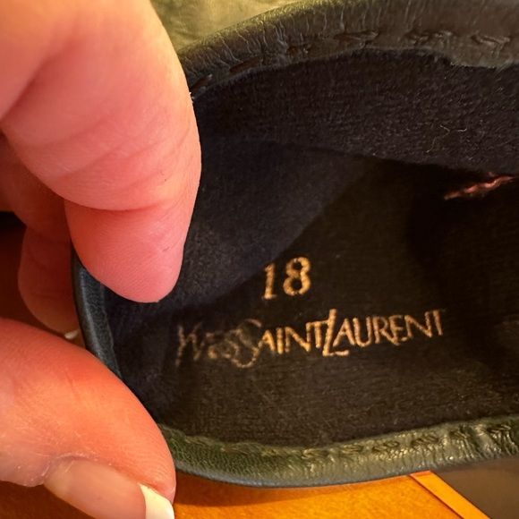 YSL Vintage Deep Green Leather Gloves. NWT! European Size 18. - Picture 5 of 6